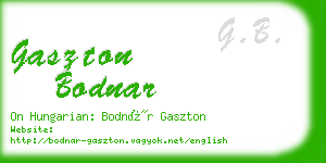 gaszton bodnar business card